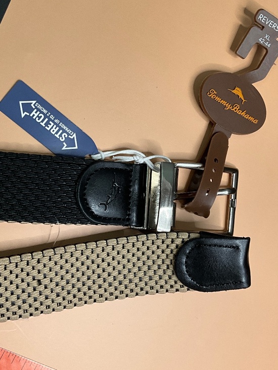 Tommy Bahama Other - Tommy Bahama Reversible Stretch Braided Belt Black/Khaki. Men’s XL 42-44”. NWT